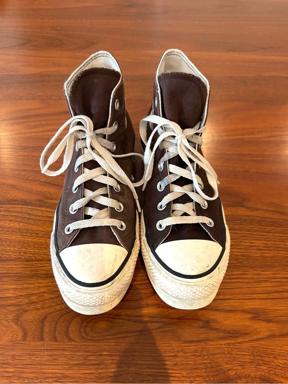 Converse Chuck Taylor High Top Sneakers - Brown and White